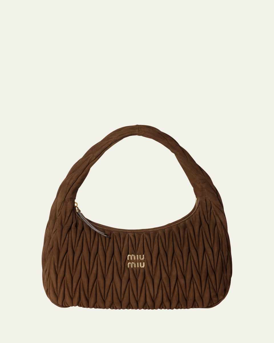 Wander Matelasse Suede Hobo Bag